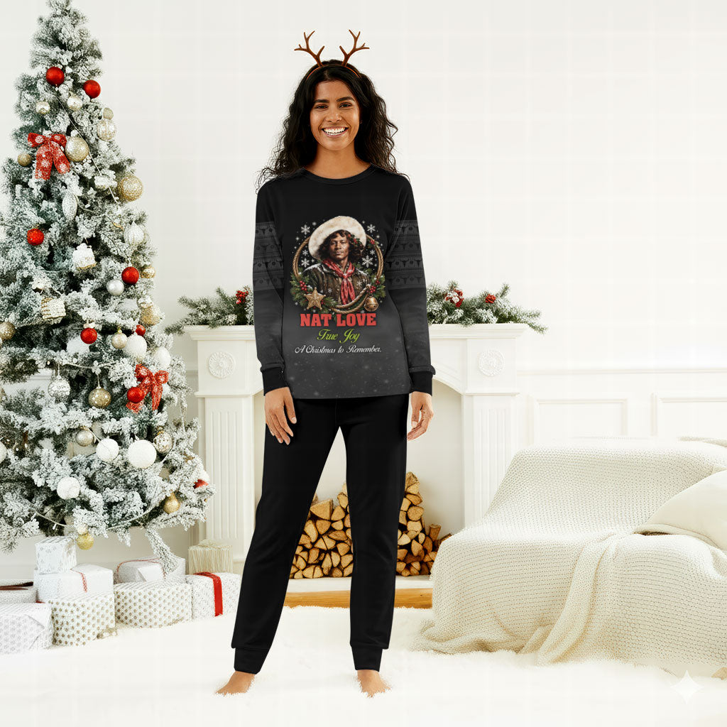 Nat Love Wild West Christmas Pajama Set African American Cowboy Holiday Portrait Art