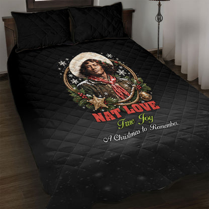 Nat Love Wild West Christmas Quilt Bed Set African American Cowboy Holiday Portrait Art