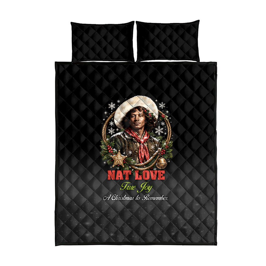 Nat Love Wild West Christmas Quilt Bed Set African American Cowboy Holiday Portrait Art