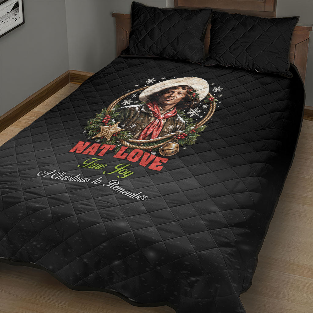 Nat Love Wild West Christmas Quilt Bed Set African American Cowboy Holiday Portrait Art