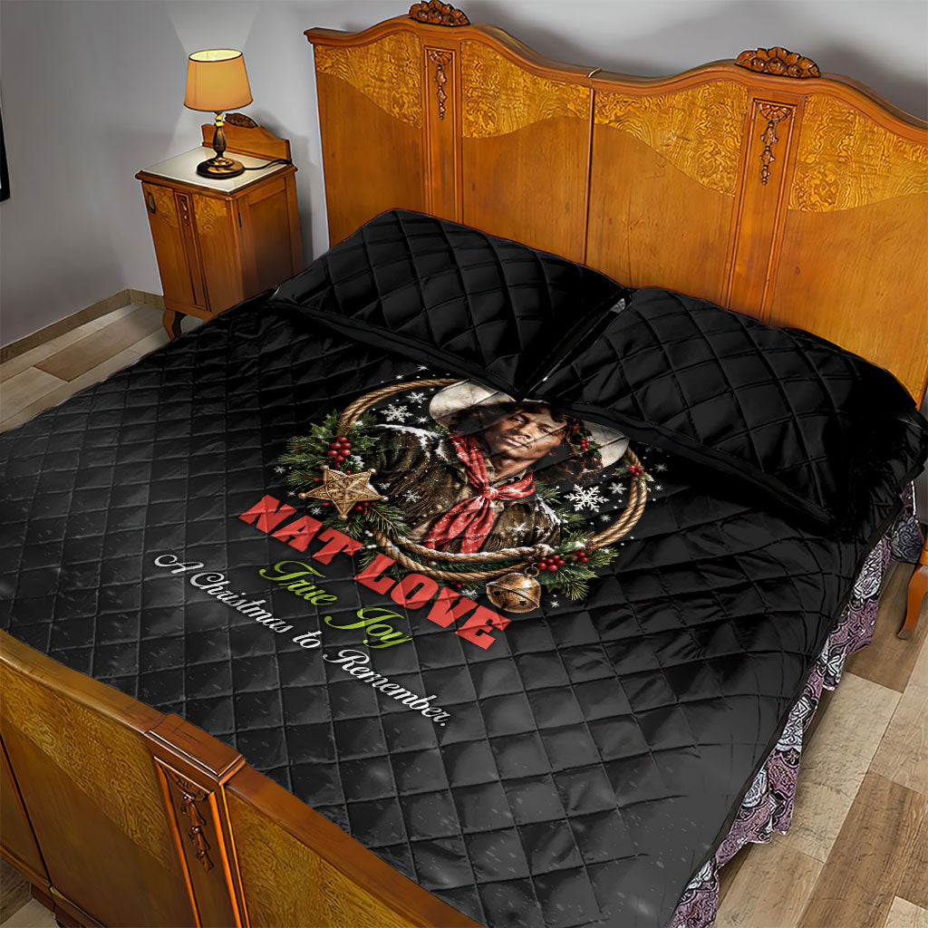 Nat Love Wild West Christmas Quilt Bed Set African American Cowboy Holiday Portrait Art