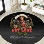 Nat Love Wild West Christmas Round Carpet African American Cowboy Holiday Portrait Art