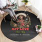 Nat Love Wild West Christmas Round Carpet African American Cowboy Holiday Portrait Art