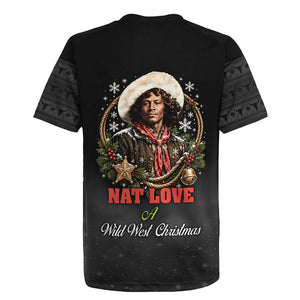 Nat Love Wild West Christmas Rugby Jersey African American Cowboy Holiday Portrait Art