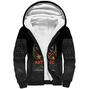Nat Love Wild West Christmas Sherpa Hoodie African American Cowboy Holiday Portrait Art