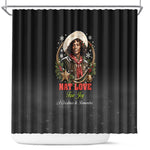 Nat Love Wild West Christmas Shower Curtain African American Cowboy Holiday Portrait Art