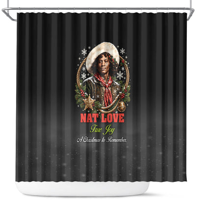 Nat Love Wild West Christmas Shower Curtain African American Cowboy Holiday Portrait Art