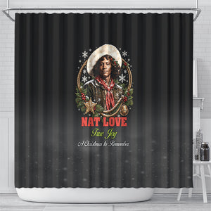 Nat Love Wild West Christmas Shower Curtain African American Cowboy Holiday Portrait Art