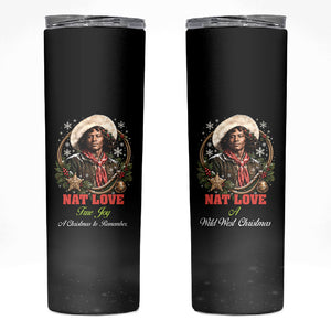 Nat Love Wild West Christmas Skinny Tumbler African American Cowboy Holiday Portrait Art