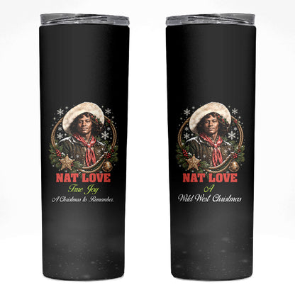 Nat Love Wild West Christmas Skinny Tumbler African American Cowboy Holiday Portrait Art