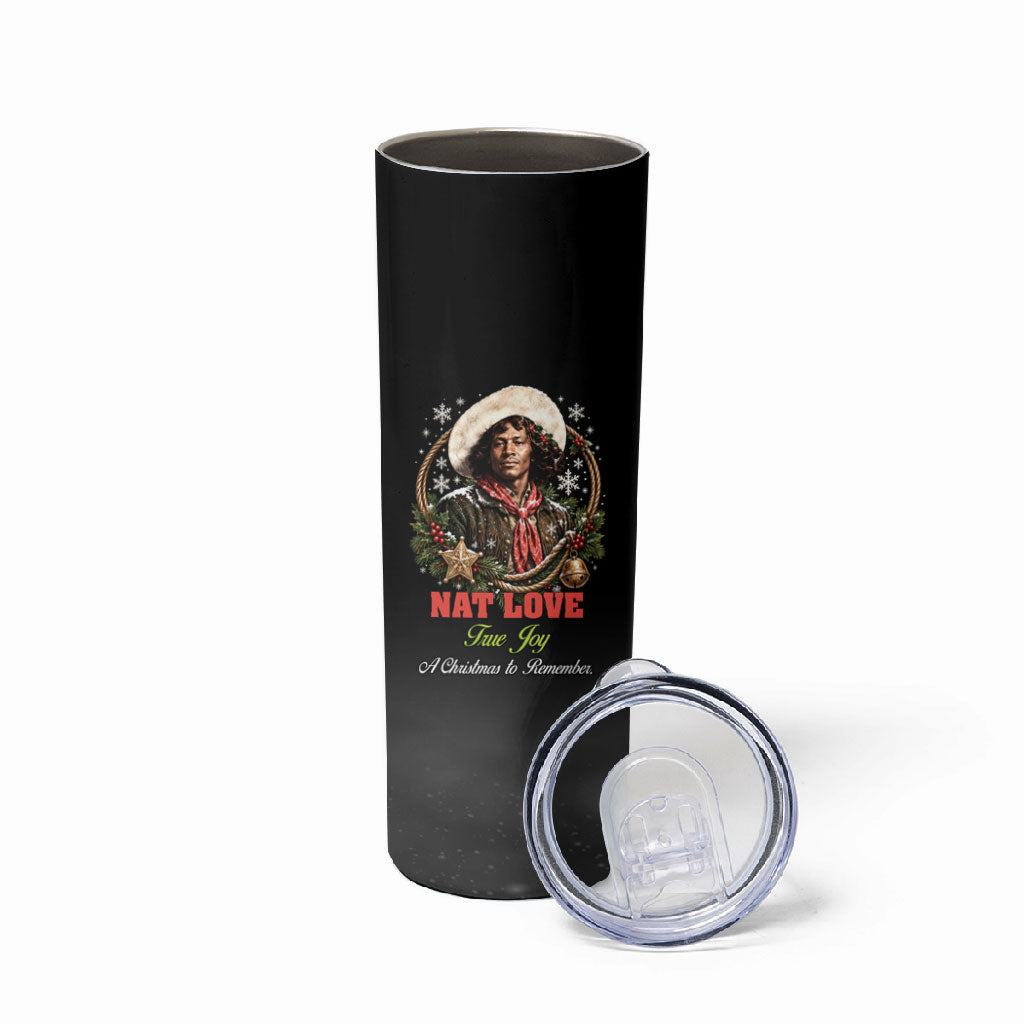 Nat Love Wild West Christmas Skinny Tumbler African American Cowboy Holiday Portrait Art