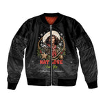 Nat Love Wild West Christmas Sleeve Zip Bomber Jacket African American Cowboy Holiday Portrait Art