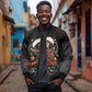 Nat Love Wild West Christmas Sleeve Zip Bomber Jacket African American Cowboy Holiday Portrait Art