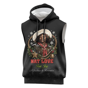 Nat Love Wild West Christmas Sleeveless Hoodie African American Cowboy Holiday Portrait Art