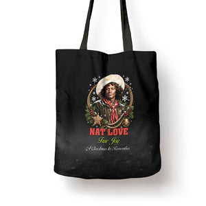 Nat Love Wild West Christmas Tote Bag African American Cowboy Holiday Portrait Art