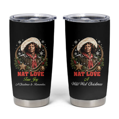 Nat Love Wild West Christmas Tumbler Cup African American Cowboy Holiday Portrait Art