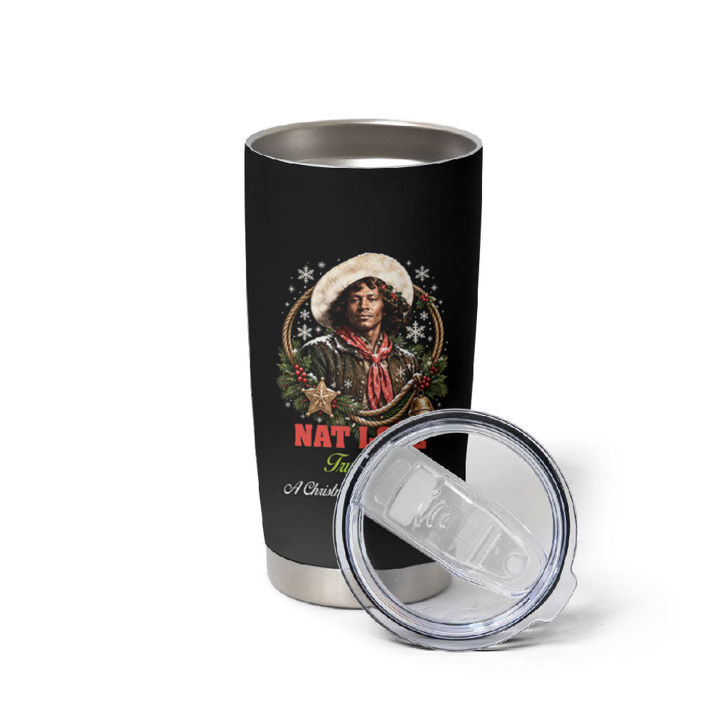 Nat Love Wild West Christmas Tumbler Cup African American Cowboy Holiday Portrait Art