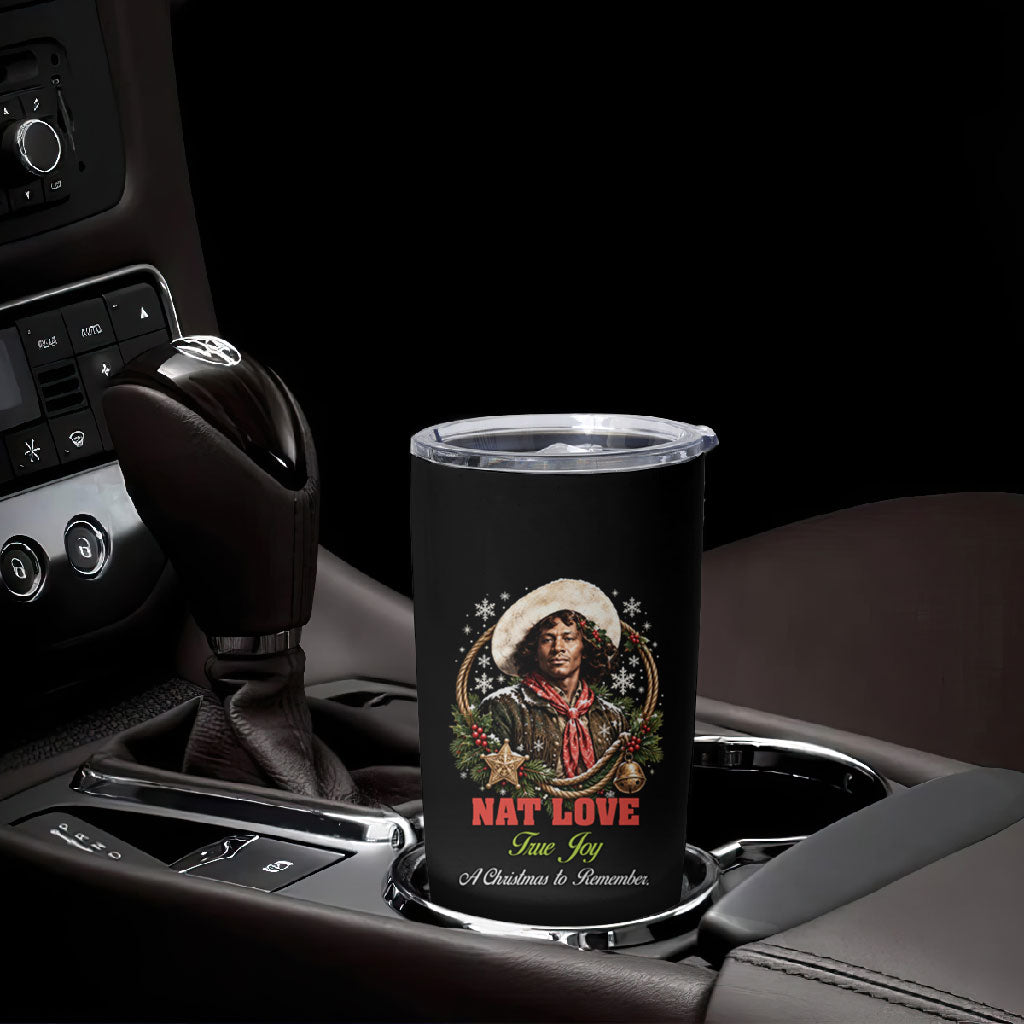 Nat Love Wild West Christmas Tumbler Cup African American Cowboy Holiday Portrait Art