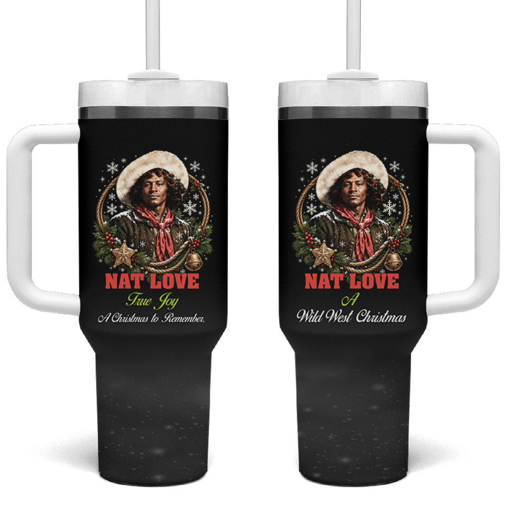 Nat Love Wild West Christmas Tumbler With Handle African American Cowboy Holiday Portrait Art