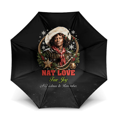 Nat Love Wild West Christmas Umbrella African American Cowboy Holiday Portrait Art