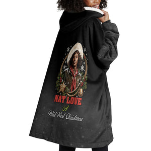 Nat Love Wild West Christmas Wearable Blanket Hoodie African American Cowboy Holiday Portrait Art