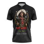 Nat Love Wild West Christmas Zipper Polo Shirt African American Cowboy Holiday Portrait Art