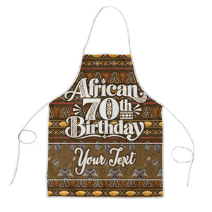 Personalized African 70th Birthday Apron Tribal Pattern Mudcloth Heritage Art