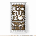 Personalized African 70th Birthday Baby Bed Cover Tribal Pattern Mudcloth Heritage Art