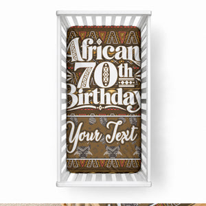 Personalized African 70th Birthday Baby Bed Cover Tribal Pattern Mudcloth Heritage Art