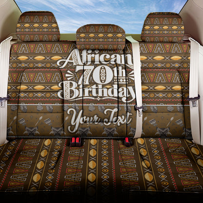 Personalized African 70th Birthday Back Car Seat Cover Tribal Pattern Mudcloth Heritage Art