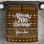 Personalized African 70th Birthday Bedding Set Tribal Pattern Mudcloth Heritage Art