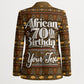 Personalized African 70th Birthday Blazer Tribal Pattern Mudcloth Heritage Art
