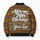 Personalized African 70th Birthday Bomber Puffer Jacket Tribal Pattern Mudcloth Heritage Art