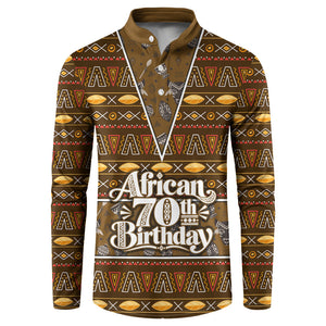 Personalized African 70th Birthday Button Sweatshirt Tribal Pattern Mudcloth Heritage Art