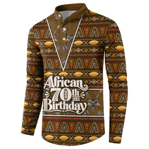 Personalized African 70th Birthday Button Sweatshirt Tribal Pattern Mudcloth Heritage Art