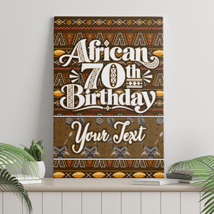 Personalized African 70th Birthday Canvas Wall Art Tribal Pattern Mudcloth Heritage Art
