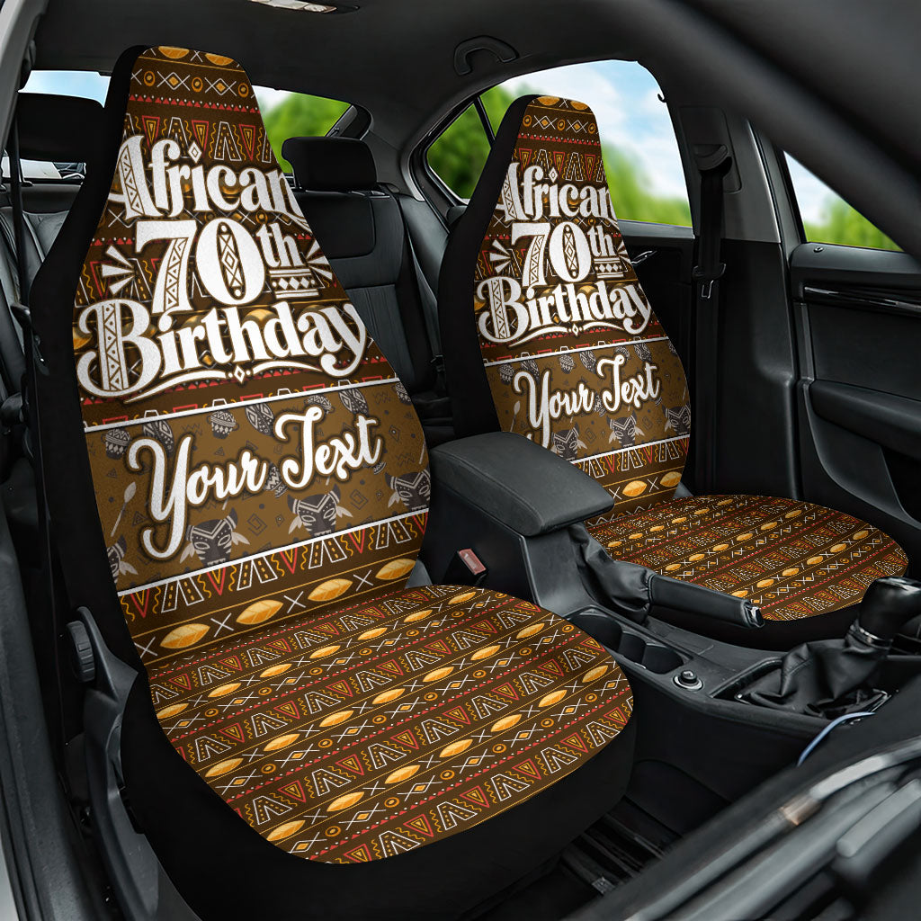 Personalized African 70th Birthday Car Seat Cover Tribal Pattern Mudcloth Heritage Art