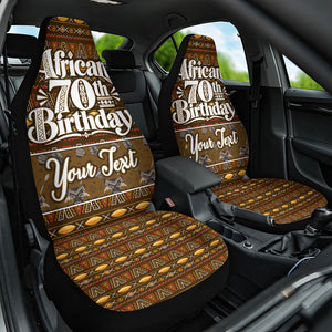 Personalized African 70th Birthday Car Seat Cover Tribal Pattern Mudcloth Heritage Art