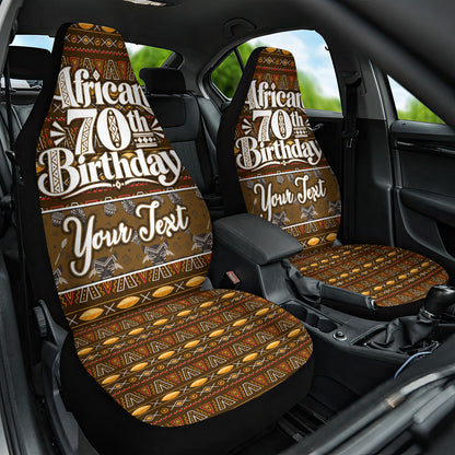 Personalized African 70th Birthday Car Seat Cover Tribal Pattern Mudcloth Heritage Art
