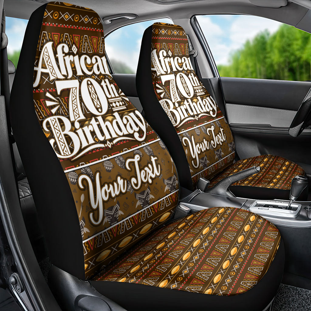 Personalized African 70th Birthday Car Seat Cover Tribal Pattern Mudcloth Heritage Art