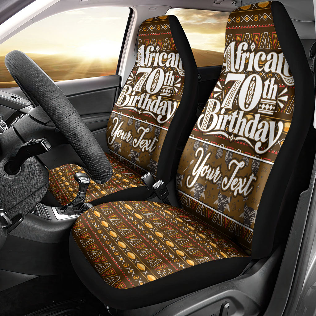 Personalized African 70th Birthday Car Seat Cover Tribal Pattern Mudcloth Heritage Art