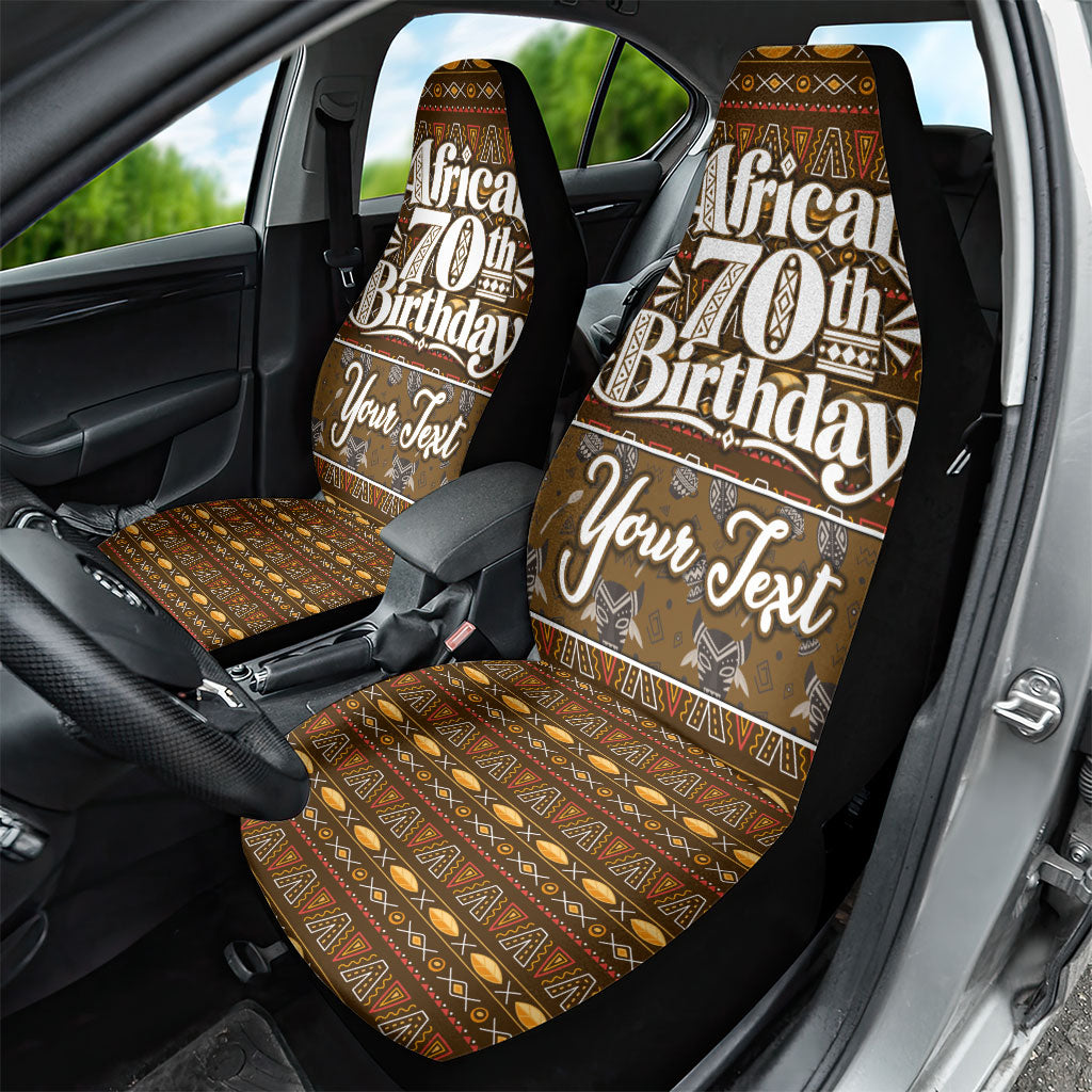 Personalized African 70th Birthday Car Seat Cover Tribal Pattern Mudcloth Heritage Art