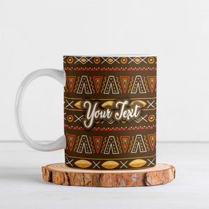 Personalized African 70th Birthday Ceramic Mug Tribal Pattern Mudcloth Heritage Art