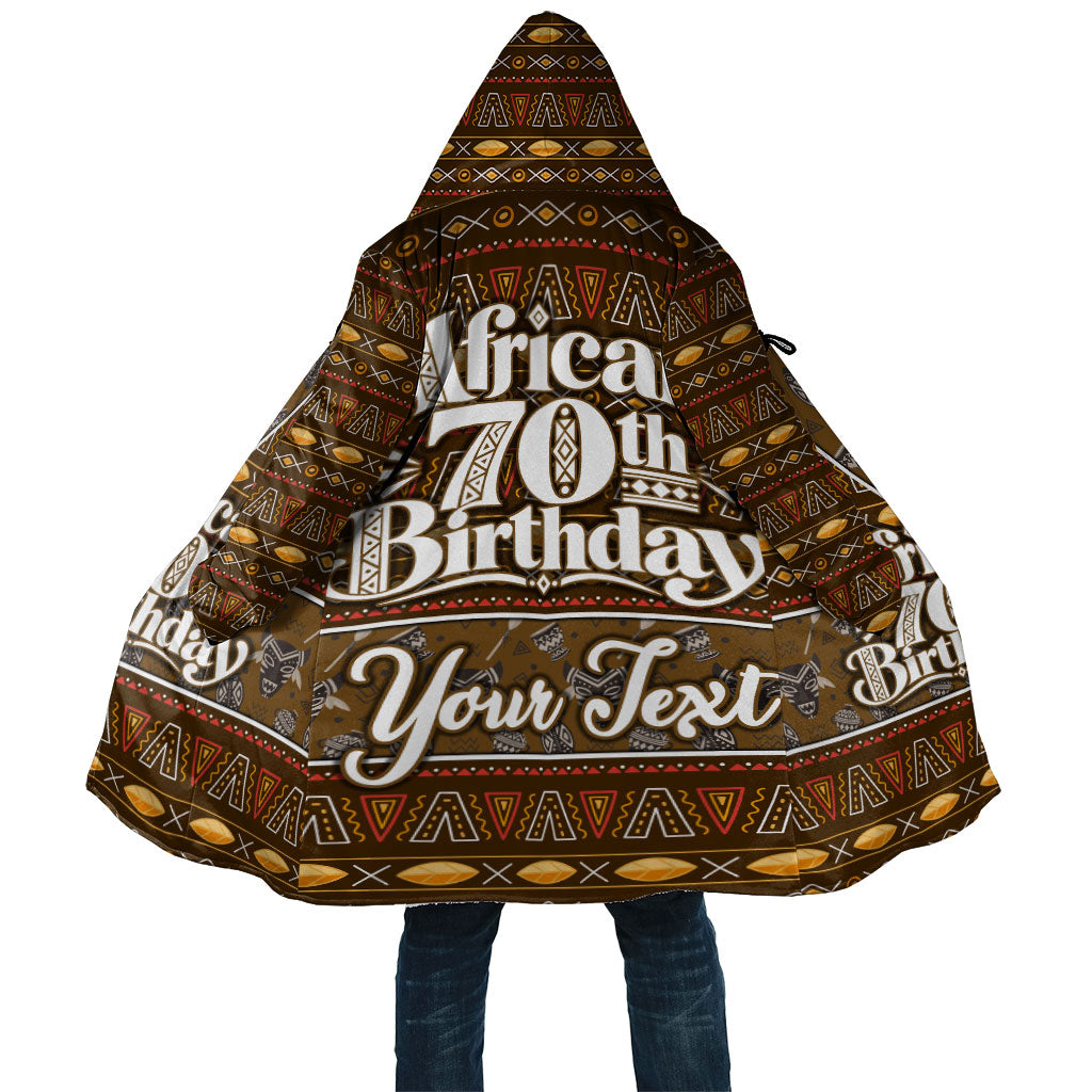 Personalized African 70th Birthday Cloak Tribal Pattern Mudcloth Heritage Art