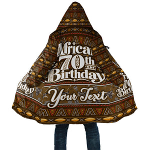 Personalized African 70th Birthday Cloak Tribal Pattern Mudcloth Heritage Art