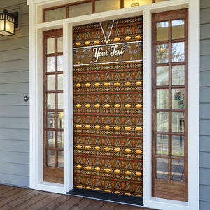 Personalized African 70th Birthday Door Cover Tribal Pattern Mudcloth Heritage Art