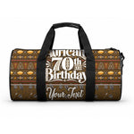 Personalized African 70th Birthday Duffle Bag Tribal Pattern Mudcloth Heritage Art
