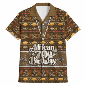 Personalized African 70th Birthday Hawaiian Shirt Tribal Pattern Mudcloth Heritage Art