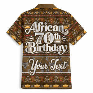 Personalized African 70th Birthday Hawaiian Shirt Tribal Pattern Mudcloth Heritage Art
