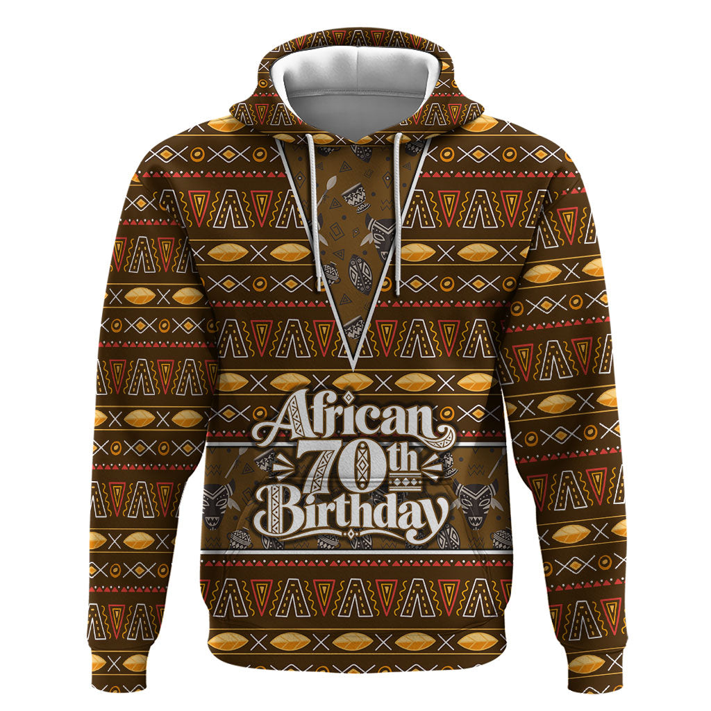 Personalized African 70th Birthday Hoodie Tribal Pattern Mudcloth Heritage Art